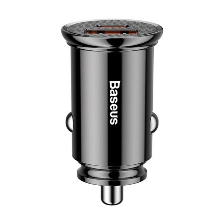 Baseus Circular Plastic | Ładowarka samochodowa USB-A Type-C USB-C PD 30W QC 3.0 SCP 5A