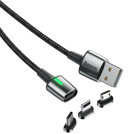 Baseus Zinc Standard | Kabel magnetyczny 3w1 USB - Lightning Micro Type-C 2a 100cm EOL